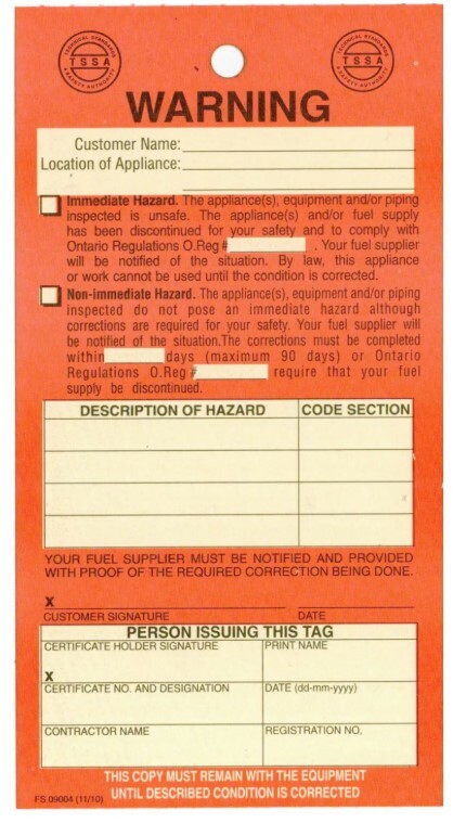 Red Tag Warning Example